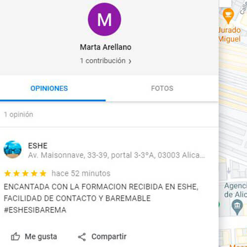 Encantada con la formación recibida en ESHE, facilidad de contacto y baremable
#ESHESIBAREMA
